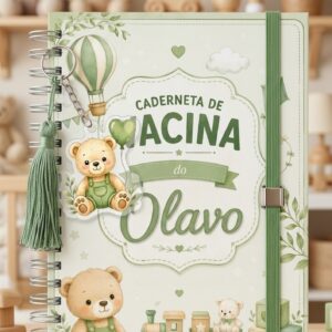 Caderneta Ursinho Verde 💚🧸
