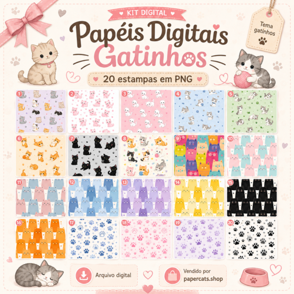 Papéis Digitais Gatinhos